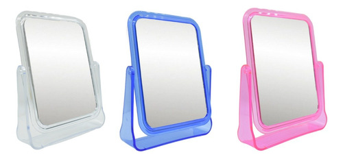 Espejo Cuadrado De Plástico Con Soporte P/ Mesa Maquillaje 
