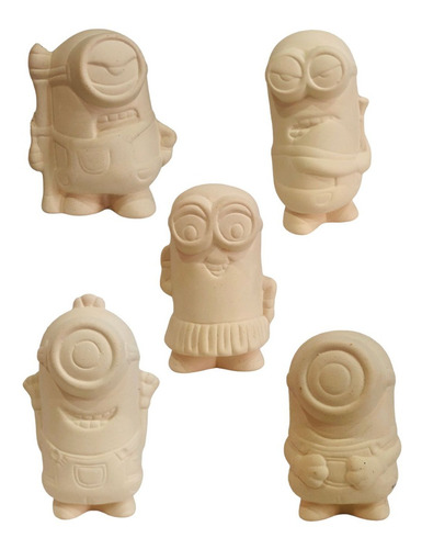 Minions Alcancias De Ceramica Mi Villano Favorito Blanco 5pz