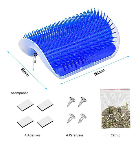 Escova De Parede Para Gatos Com Catnip Coçador Roçador Pente