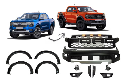 Body Kit Ford  Ranger 2024 Upgrade A  Raptor 2024