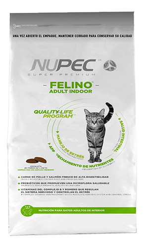 Croquetas Alimento Gato Nupec Indoor Salud Intestinal 1.5kg