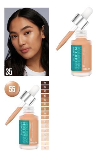 Base Maybelline Green Edition Tinted Dry Oil Base Entintada