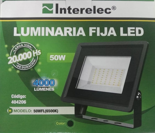 Imagen 2 de 4 de Reflector Proyector Led 50w Interelec Ip65 Luz Dia Exterior