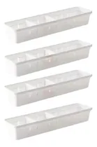 Comprar Set X 4 Organizador De Cajon Plastico Con Divisores Plasutil