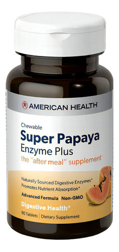 American Health Papaya Enzymes Plus 90tabs (apoyo Digestivo)