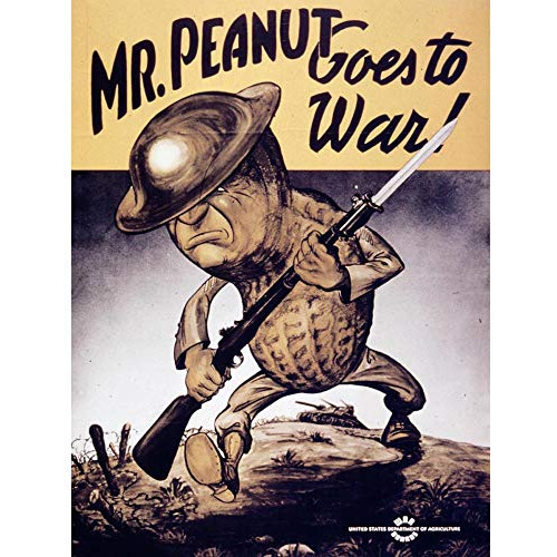 Wee Blue Coo War Wwii Usa Mr Peanut Helmet Gun Art Print Pos