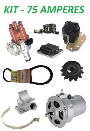 Kit Alternador 75ah +ignição Eletrônica Fusca Brasilia Kombi