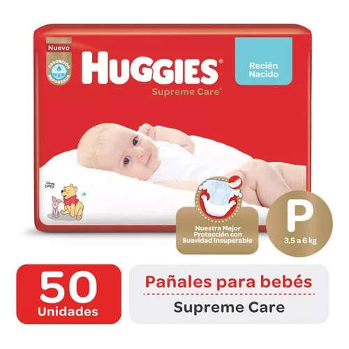 Pañales Huggies Supreme Care Cuidado Superior Pequeño X50 Un