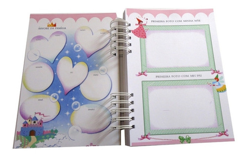 Imagem 6 de 10 de Álbum Livro De Bebê Menina Ursinha Scrapbook Fotos Com Caixa