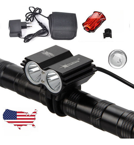 U.s. Stock Solarstorm 6000lm X 2 Cree T6 Led Frontal Bicicle