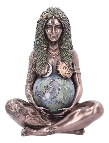 Estatua De Resina Diosa Gaia Madre Tierra 17cm