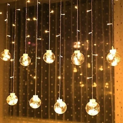 Imagen 6 de 8 de Luz Led Navidad Cascada Esferas Decorativa Adorno 3 Mts Boda