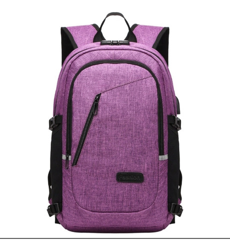 Mochila Multifuncional Notebook Viagem Business Com Usb Cor Rosa-escuro