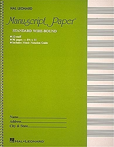 Book : Standard Wirebound Manuscript Paper (green Cover) -.