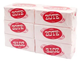 Pack Jabon De Lavanderia Zote Rosa 400g Con 6 Piezas