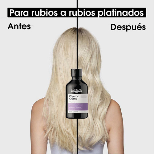 Imagen 4 de 8 de Shampoo L'oréal Professionnel Serie Expert Chroma Crème Matizador En Botella De 300ml Por 1 Unidad