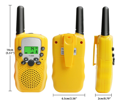 Radio Walkie Talkie Con Rango Para Niño, Amarillo