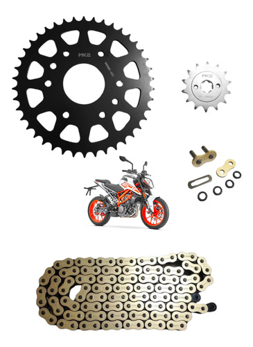 Kit Sprockets Ktm Duke200 Cadena Dorada C/oring 42/14d 520ho