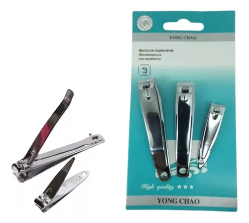 Corta Uñas Alicates Pack X3 Diferentes Tamaño Plateado