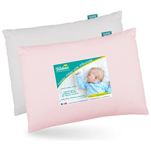 Baby Toddler First Pillow 2 Pack With Pillowcase (13 X 18),
