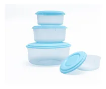Comprar Set 4 Herméticos Plástico Contenedor Taper 4 Tamaños Redondo