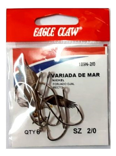 Anzuelos Para Mar Eagle Claw 189n-2/0 (6 Unidades)