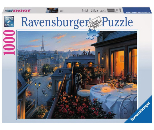 Rompecabezas Atardecer De Paris 1000 Pz Ravensburger Eiffel