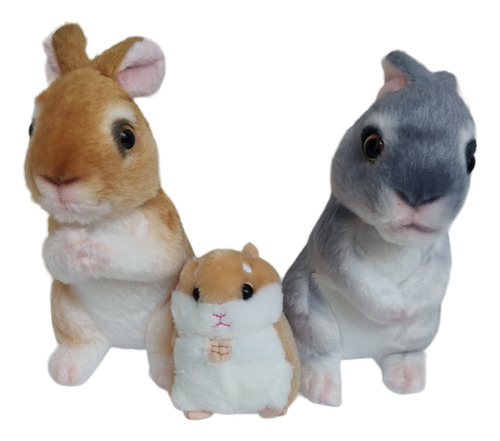 Peluches Conejitos Y Hamster Conejos Peluche 3 Piezas