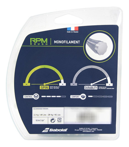 Corda Babolat Rpm Blast Rough 16 L 1.30 mm Amarela - Set Indiv