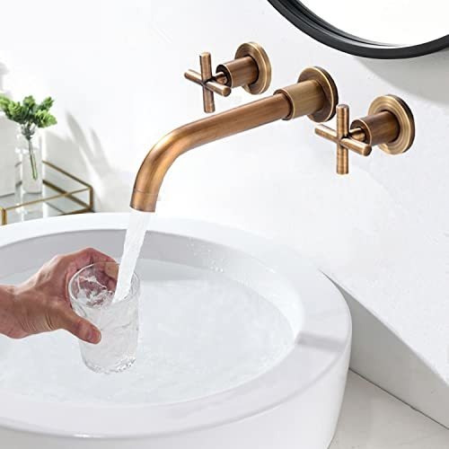 Foriy Grifo Baño Para Montaje Pared Dorado Bañera Mango 360°