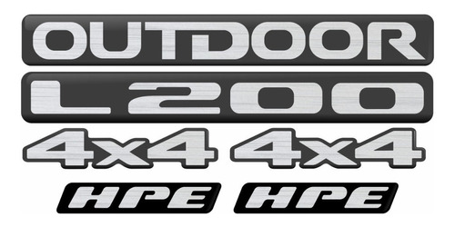 Adesivo Emblemas 3d Resinado Mitsubishi L200 Outdoor Hpe 4x4