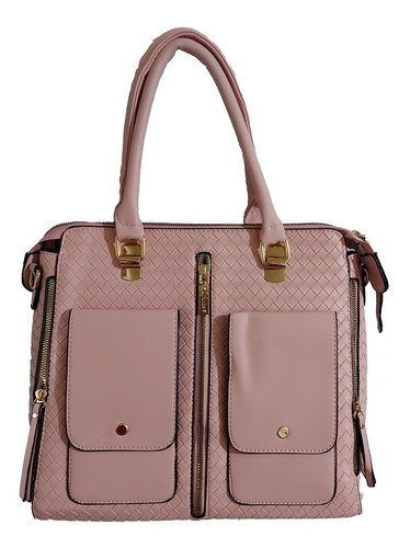 Hermosa Bolsa De Mano Para Mujer En Color Rosa En Tacto Piel