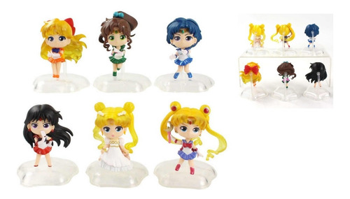 Figuras Anime Sailor Moon Set Muñecos 7 Cm Coleccion Mas 