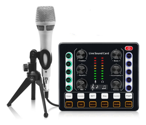 Kit Microfono Condensador Profesional Pc Tarjeta De Sonido