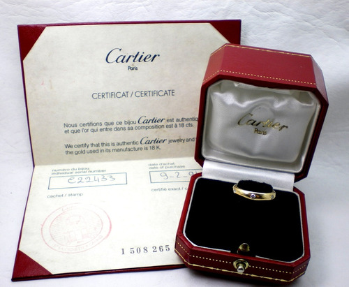 Anillo Cartier De Oro 18 Kt Y Brillantes