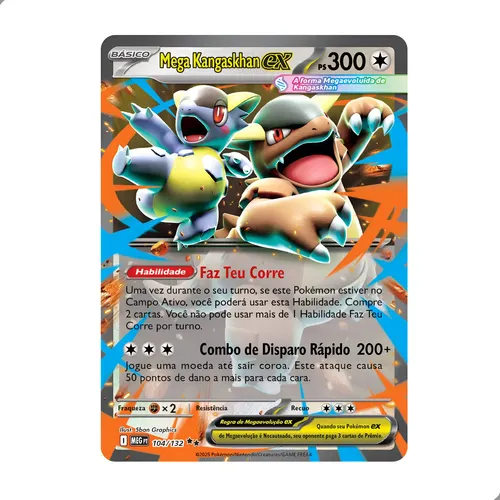 Carta Pokémon Mega Kangaskhan Ex 104/132 Ultra Rara + Brinde