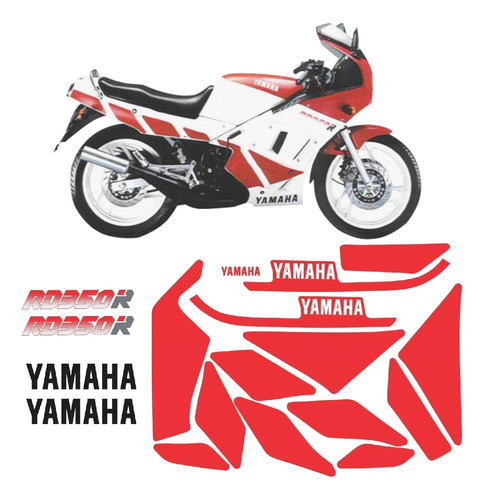 Kit Adesivos Compatível Yamaha Rd350 1991 Branca 00356