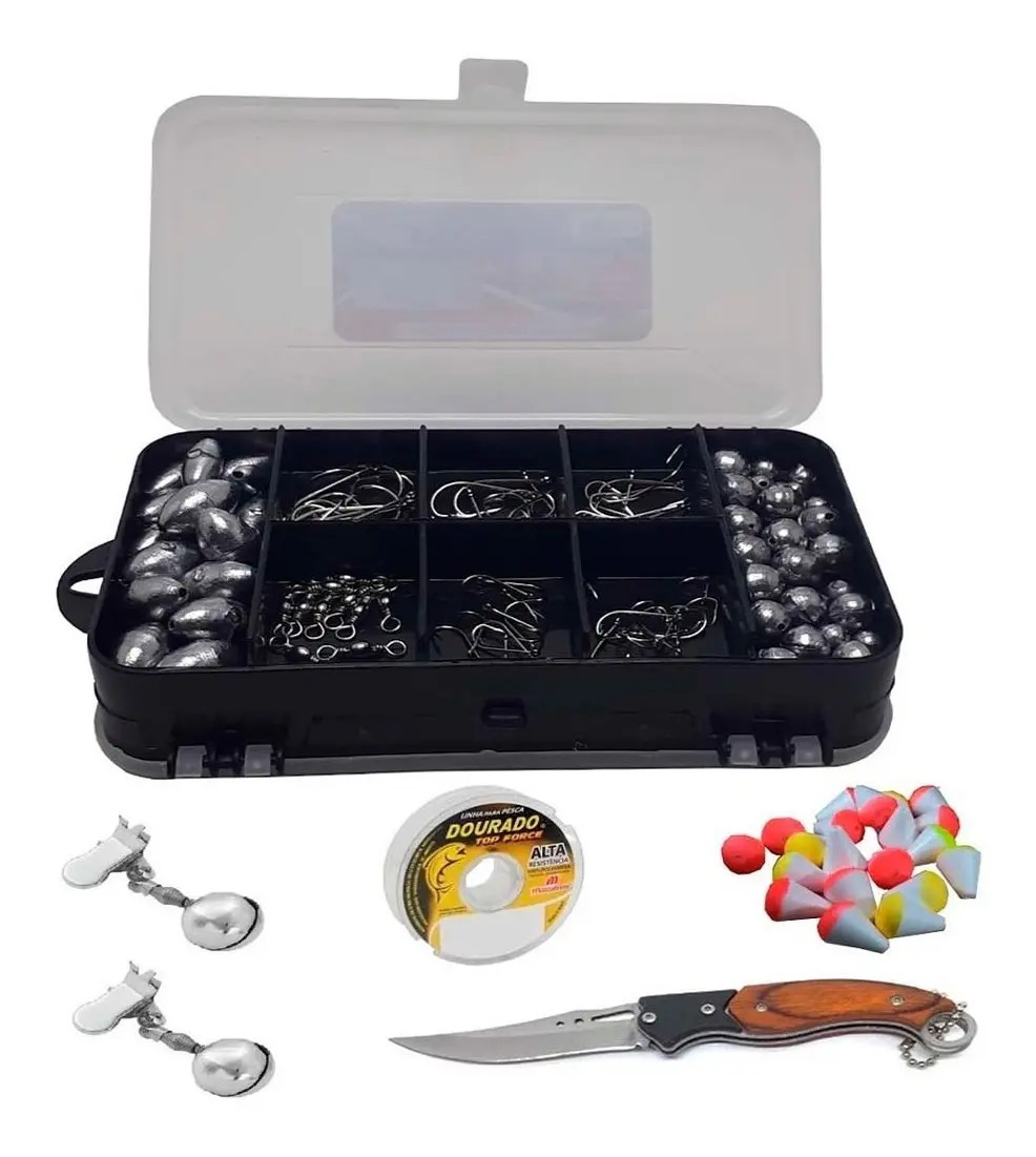 Kit Pesca Completo Marine Sports Summer Anzol Chumbo Boias Linha 100m