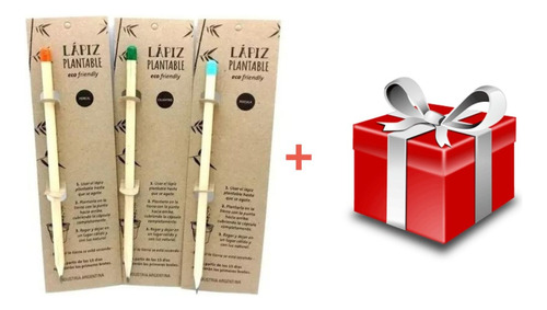 Lápiz Plantable Ecológico Con Blister Pack X10u + Regalo