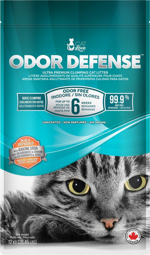 Arena Sanitaria Para Gatos Cat Love Odor Defense 12kg