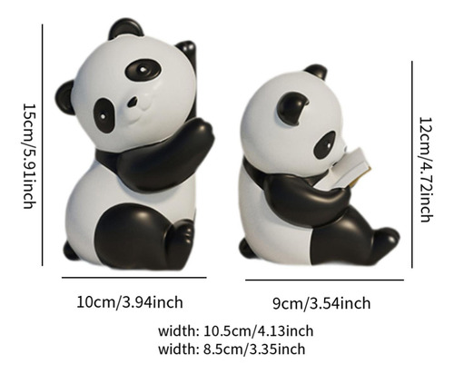 Panda Bookends Estatuas Resin Animal Estatuillas Lindas