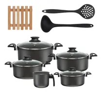 Comprar Jogo De Panelas 05 Pçs + 05 Descansos + Concha + Escumadeira