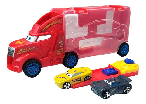 Camión Lanzador Y Rampa Truck Cars Mack 27cm + 2 Autitos 6cm