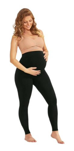 Calça Legging Maternity Sem Costura Preta. Leg Para Grávida