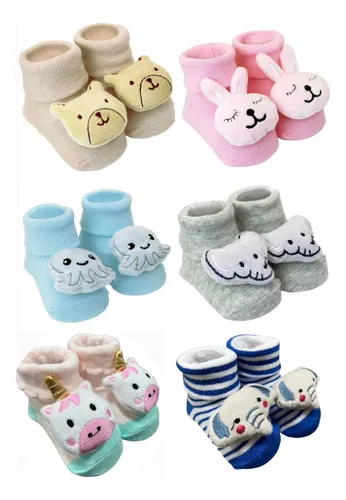 Meia Pantufa Com Chocalho Antiderrapante Para Bebê Clingo