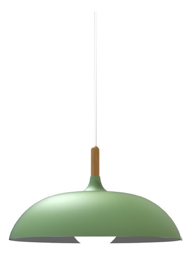 Lampara De Techo Colgante Macaron Retro Con Madera 40 Cm Diá Color Verde Talla Verde Ilios Innova