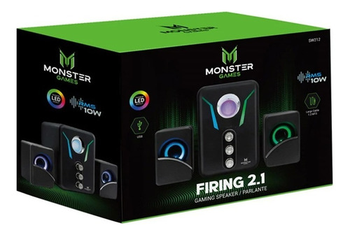 Subwoofer Monster Games Firing 2.1 / Tecnocenter Color Negro