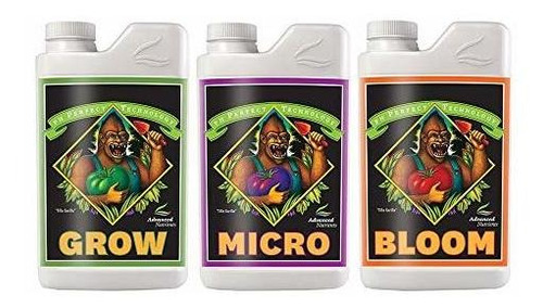 Los Nutrientes Avanzada Ph Perfect Grow, Micro, Bloom 4l, 3-