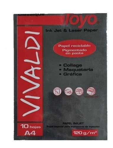 Hoja Papel Presentacion Vivaldi Toyo X 10 120g  A4