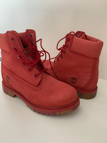 Bota Couro Timberland Yellow Boot Vermelha Feminina | Mercado Livre